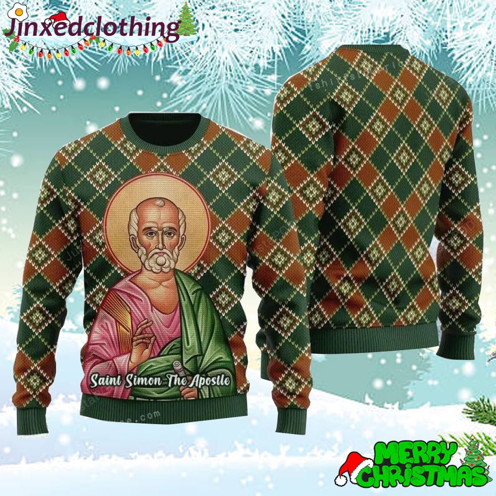 Merry Christmas Gearhomies Saint Simon The Zealot Christmas Ugly Sweater 